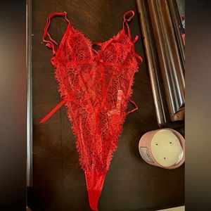 Victoria’s Secret lace teddy red eyelash